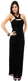 Front Keyhole with Open Back Fully Beaded Formal Gown