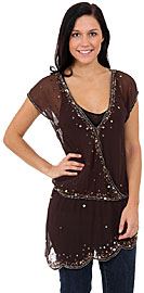 Tinkling Asymmetric Beaded Top. kd65.