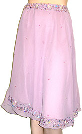 Bead Embellished Tea Length Skirt. ks100.