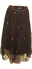 Bead Embellished Knee Length Skirt . ks102.