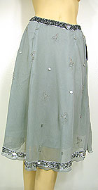 Bead Embellished Knee Length Skirt . ks106.
