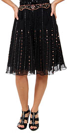 Bead Embellished Knee Length Skirt . ks110.