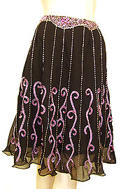 Bead Embellished Knee Length Skirt . ks111.