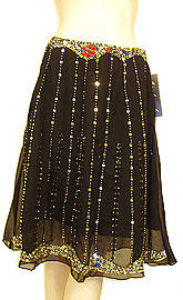 Bead Embellished Knee Length Skirt . ks112.