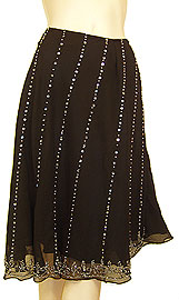 Bead Embellished Knee Length Skirt . ks113.