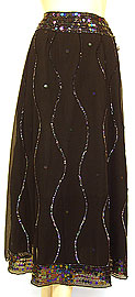 Bead Embellished Knee Length Skirt . ks115.