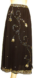 Bead Embellished Knee Length Skirt . ks116.