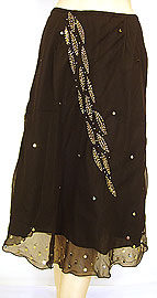 Bead Embellished Knee Length Skirt . ks91.