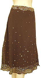 Bead Embellished Knee Length Skirt . ks92.
