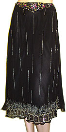 Bead Embellished Tea-Length Skirt. ks93-1.