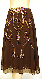 Bead Embellished Knee Length Skirt . ks94.