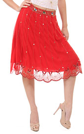Bead Embellished Knee Length Skirt . ks97.