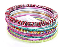 Set of 12 Handmade Bangle Bracelets. pob-02723d.