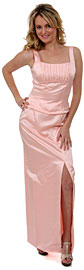 Satin Beaded Full Length Bridesmaid Dress