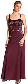 Criss Crossed Beaded Full Length Evening Dress